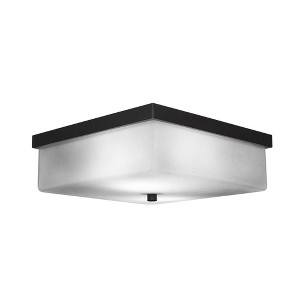 Toltec Lighting Nouvelle 2 - Light Flush Mount in  Espresso with 13" White Muslin Shade - 1 of 1