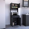 LunaLulinlk Kitchen Pantry with Countertop; Closed & Open Storage -Black - 4 of 4