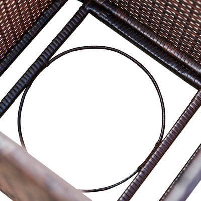 Dark Brown Wicker Propane Tank Cover Table
