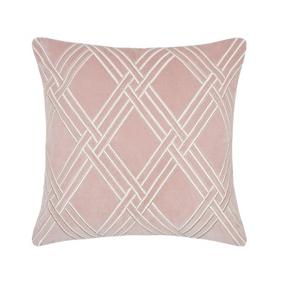 EY Essentials Mavis Rosewood Embroidered Velvet Pillow