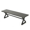 63" Industrial Style Dining Bench with Durable Steel Frame and Weather-Resistant Aluminum Top for Outdoor Spaces -3irtyhousy - 2 of 4