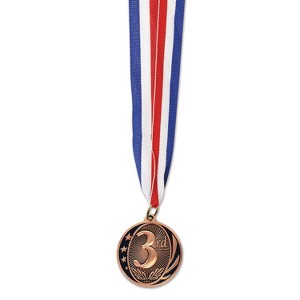 Place Medal w/Ribbon, 30"and 2" Medal, (6/Pkg) - 1 of 1