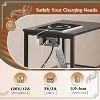GALAXHERO Farmhouse End Table with Charging Station, Bedside Table with Open Shelf and Cabinet, Small Nightstand for Bedroom or Living Room - 4 of 4