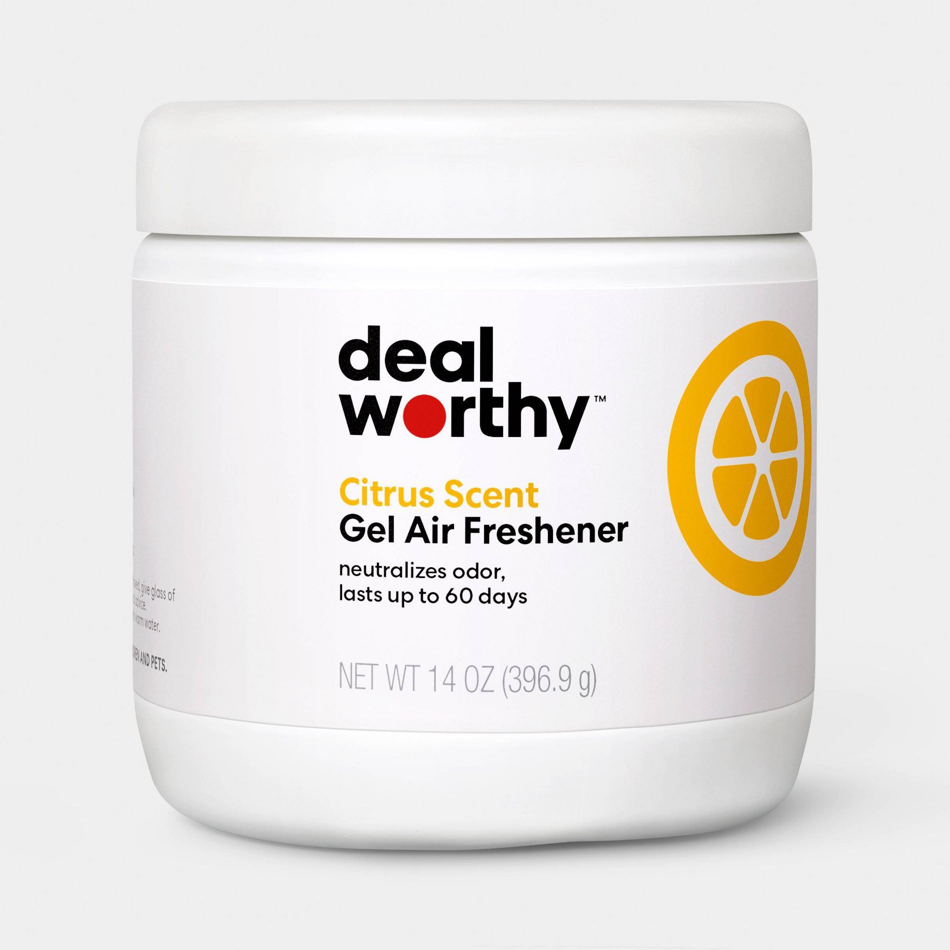 Air Freshener Solid Citrus Scent - 14oz - Dealworthy™: Gel, Non-Powered
