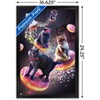 Trends International James Booker - Galaxy Space Cats Riding Donuts Framed Wall Poster Prints - 3 of 4