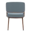 Dining Chair 30.5"H Azure Gray & Walnut – Faux Leather Upholstery with Faux Wood Steel Frame by Zuo Modern - 4 of 4