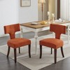 FONTOI 2PCS Counter Height Bar Stool with Copper Nails, Accent Chair with Curved Backrest, Orange, 19.7"*33.1"*23.23" - 2 of 4