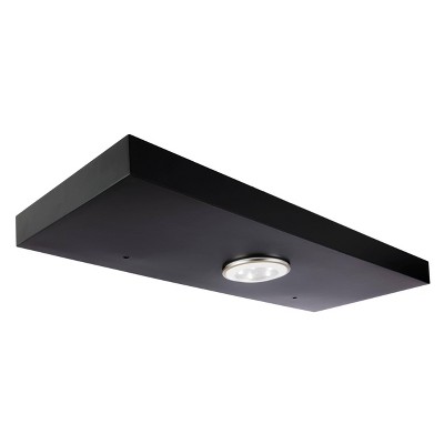 Black MDF Floating Shelf with Touch-Activated LED Light, 24-Inch