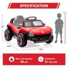 Children's stroller, Volkswagen Beetle authorized model, four-wheeled, with remote control, battery display, USB interface, horn and music function. - 2 of 4