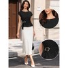INSPIRE CHIC Women's Cap Sleeve Crew Neck Peplum Business Casual Blouses with Belt - 2 of 4