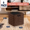 Ornavo Home 6 Pack Paper Wicker Storage Shelf Basket Cube Bin with Handles - 2 of 4
