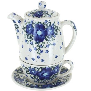 Blue Rose Polish Pottery 380 Vena Tea for One - 1 of 2