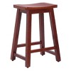 WestinTrends 24" Saddle Seat Solid Wood Kitchen Counter Stool Chair (Set of 2) - 3 of 4