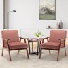 FONTOI Accent Chair with Wood Frame, Accent Chair with Extra-Thick Backrest, Wingback Chair for Bedroom Living Room, Pink, 31.1"*32.3"*26" - 4 of 4