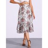 INSPIRE CHIC Women's Chiffon Elastic Waist Ruffle Tiered Flowy Midi Floral Printed Skirts - 3 of 4