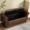 CAVINAS Industrial Rivet Storage Ottoman Bench, Upholstered Ottoman Foot Rest, Button Tufted Ottoman with Hidden Storage, End-of-Bed Bench - 2 of 4