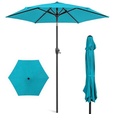 Best Choice Products 7.5ft Heavy-Duty Outdoor Market Patio Umbrella w/ Push Button Tilt, Easy Crank Lift