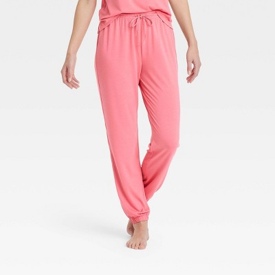 Women's Cooling Jersey Jogger Pajama Pants - Auden™ Coral Pink L