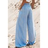 Amaryllis Women’s Smocked Waist Wide Leg Chambray Pants Relaxed Drawstring Fit Lightweight Soft Fabric Resort Travel - 4 of 4