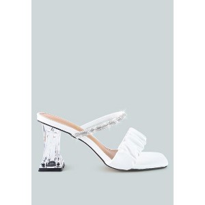 Date Look Clear Heel Rhinestone Sandals Women - 1 of 4