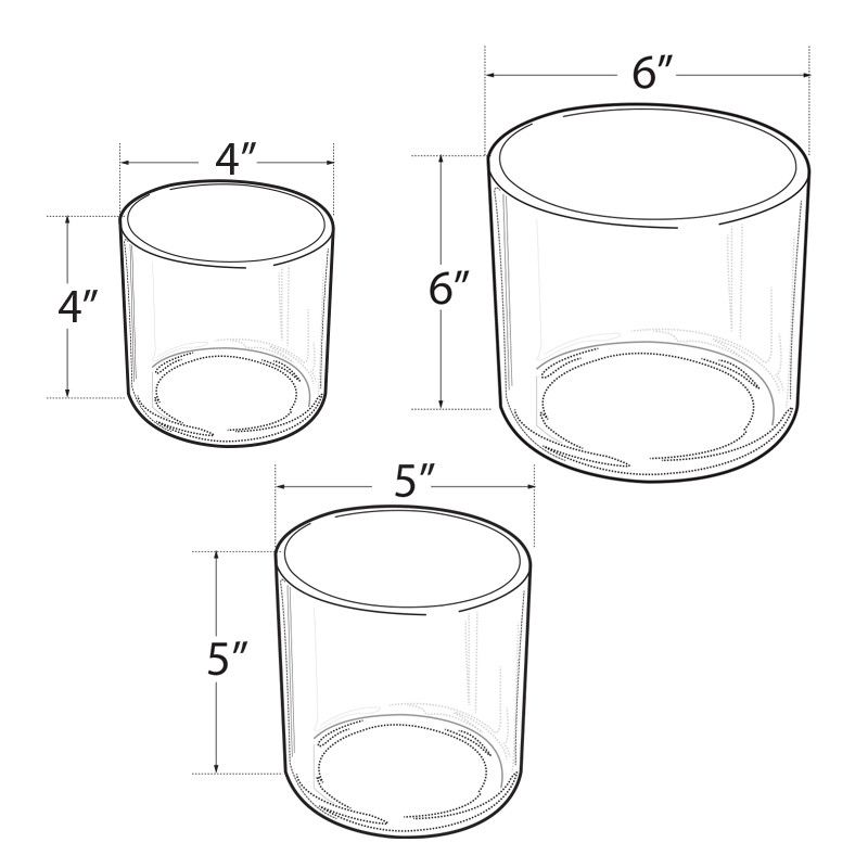 Azar Displays 4", 5", 6" Dia. Deluxe Clear Acrylic Cylinder Bin Set for Counter, 4 of 8