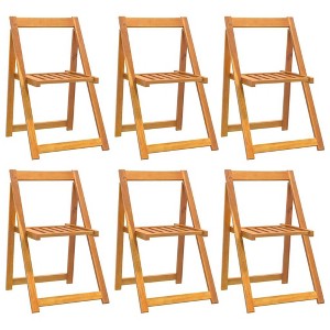 vidaXL Garden Chair Set of 6 Brown Solid Acacia Wood Medium Foldable - 1 of 4