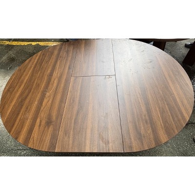43.3''-59'' Round Dining Table for 4-6, Extendable Dining Room Table, Oval Kitchen Table for Dining Room, Kitchen, Living Room