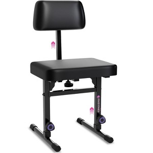 Liquid Stands Piano Bench Adjustable Stool Music Keyboard Bench with Backrest Seat for Piano Keyboard Stand for Musicians with Black Padded Cushion - 1 of 4