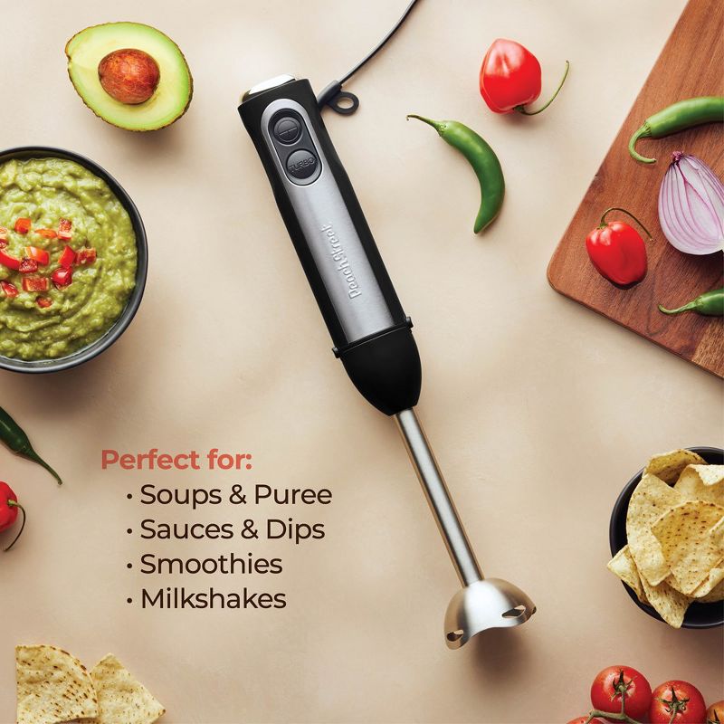 Peach Street Electric Immersion Blender Handheld, 500W Turbo Mode, Hand Kitchen Blender Stick for Soup, Smoothie, Puree, Baby Food, Stainless Steel, 3 of 12