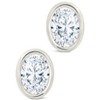SHINE by Sterling Forever Sterling Silver Oval Cut Bezel Set Stud Earrings - 2 of 4