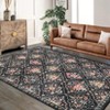 Modern Area Rug Elegant Floral Durable Stain-Resistant Fabric Washable Waterproof Perfect Rug for Living Room Bedroom - 2 of 4
