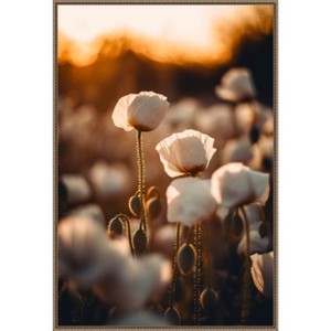Amanti Art White Poppy Field No 2 by Treechild  Framed Canvas Wall Art - 1 of 4