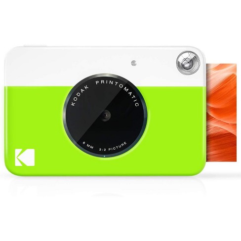 KODAK Printomatic Digital Instant Print Camera - Full Color Prints On ZINK  2x3 Sticky-Backed Photo Paper (Green) Print Memories Instantly