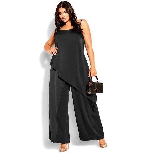 Women's Plus Size Wildfire Jumpsuit - Black | City Chic : Target