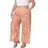 Agnes Orinda Women's Plus Size Chiffon Casual Floral Elastic High Waist Wide Leg with Pocket Palazzo Pants - 2 of 4