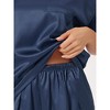 INSPIRE CHIC Women's Lounge Sets Satin Silky Short Sleeve T-shirt with Slit Elastic Shorts Sleepwear Pajama Set - 4 of 4