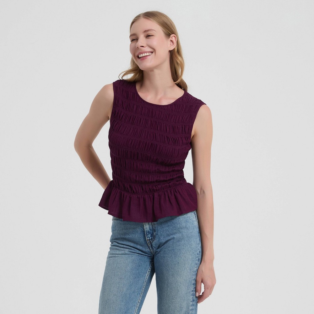 Women's Smocked Blouse - Universal Thread™ Purple S