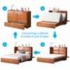 Mjkone Queen Murphy Bed Cabinet with Built-in Charging Station and Drawer,Trifold Mattress, Modern Murphy Cube Chest Bed - 2 of 4