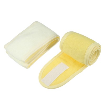 Unique Bargains Towel Headbands Make Up Spa Yoga Self-Adhesive Tape Pink Black 2 Pcs
