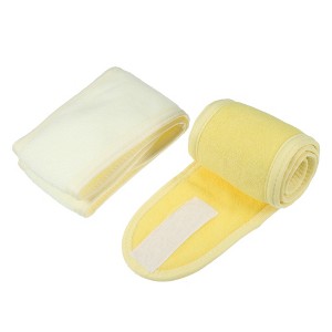 Unique Bargains Towel Headbands Make Up Spa Yoga Self-Adhesive Tape Pink Black 2 Pcs - 1 of 4