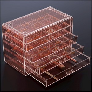 5-Layer Acrylic Earring Organizer, Clear Stackable Jewelry Display Drawers - 1 of 4
