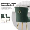 APRILSOUL26.00"Bar Stools Set of 2, Velvet Counter Height Bar Stools with Metal Legs, Button Tufted and Nailheads Trim - 4 of 4