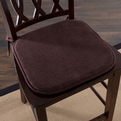 Chocolate Micro Fiber Chair Pads With Tie Backs (set Of 4) - Essentials :  Target