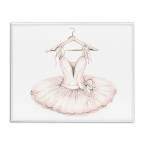 Stupell Industries Ballerina Tutu on Hanger Pink Ballet Dance Outfit Black Framed Giclee Art - 1 of 4