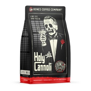 Bones Coffee Company Holy Cannoli Whole Coffee Beans Cannoli Flavor 12 oz Medium Roast (Whole Bean) - 1 of 3