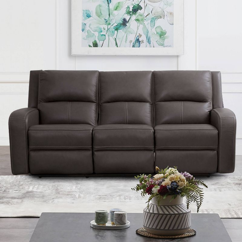 HOMES: Inside + Out Songpeace Transitional Leatherette Power Reclining Sofa with Adjustable Footrest and Headrest, 2 of 21