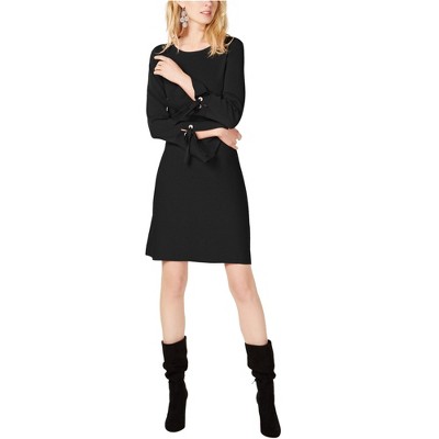 I.N.C International Concepts Womens Grommet Sweater Dress, Black, Large