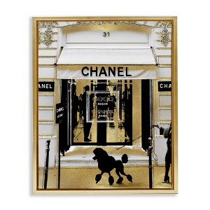 Stupell Industries Fashion Storefront Glam Poodle Black Framed Floater Canvas Wall Art - 1 of 4