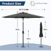7.5ft Patio Umbrella, Table Umbrella Outdoor Patio with Crank Lift & Push Button Tilt, 6 Sturdy Ribs for Yard, Deck, Pool - 3 of 4