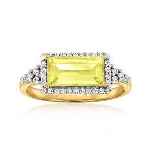 Ross-Simons 1.20 Carat Lemon Quartz and .20 ct. t.w. White Topaz Ring in 18kt Gold Over Sterling - 1 of 4